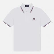 Мужское поло  M12, цвет белый, размер 42 FRED PERRY