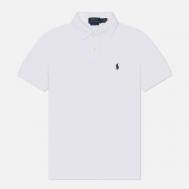 Мужское поло  Custom Slim Fit Cotton Mesh, цвет белый, размер S Polo Ralph Lauren