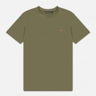 Мужская футболка  Salis Summer, цвет оливковый, размер L Napapijri