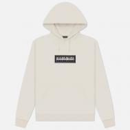 Мужская толстовка  Box Logo Hoodie, цвет белый, размер L Napapijri
