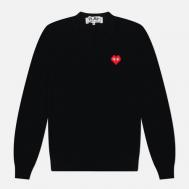 Мужской свитер  x Invader Heart V-Neck, цвет чёрный, размер XL Comme des Garcons PLAY