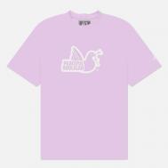 Мужская футболка  Outline Dove, цвет фиолетовый, размер M Peaceful Hooligan