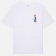 Мужская футболка  Dressed Fox Oversize, цвет белый, размер L Maison Kitsune