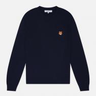 Мужской свитер  Fox Head Merino Regular, цвет синий, размер M Maison Kitsune