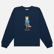 Женская толстовка  Dressed Fox Comfort, цвет синий, размер XS Maison Kitsune