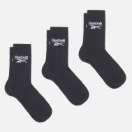 Комплект носков  Crew BL 3-Pack, цвет чёрный, размер 40-42 EU Reebok