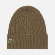 Шапка  Ribbed Wool Knit, цвет оливковый Lacoste