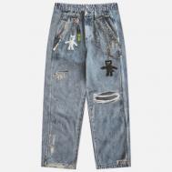 Мужские джинсы  Real Straight Leg Denim, цвет голубой, размер 32 RIPNDIP