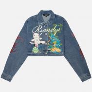 Женская джинсовая куртка  Travis Cropped Denim, цвет голубой, размер S RIPNDIP