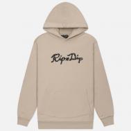 Мужская толстовка  Script Distressed Hoodie, цвет бежевый, размер XXL RIPNDIP