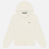 Женская толстовка  Zipped Pique Hoodie, цвет белый, размер S Lacoste
