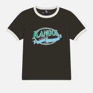 Женская футболка  Vintage Ringer, цвет серый, размер L KANGOL