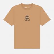 Мужская футболка  Stack Logo, цвет коричневый, размер L Timberland