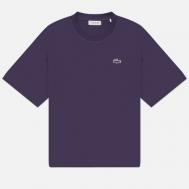 Женская футболка  Relaxed Fit Landscape Crocodile, цвет фиолетовый, размер S Lacoste