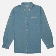 Мужская рубашка  Washed Denim Embroidered, цвет голубой, размер XL thisisneverthat