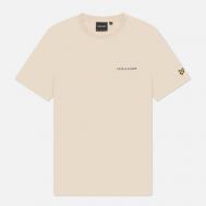 Мужская футболка  Embroidered Logo Cotton, цвет бежевый, размер L Lyle & Scott