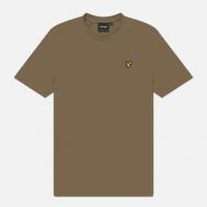 Мужская футболка  Plain Cotton, цвет коричневый, размер XL Lyle & Scott