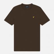 Мужская футболка  Plain Cotton, цвет коричневый, размер M Lyle & Scott