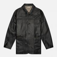 Мужская демисезонная куртка  Leather Car Coat, цвет чёрный, размер XL UNIFORM EXPERIMENT