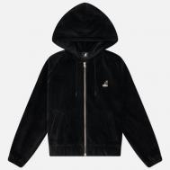 Женская толстовка  Corduroy Hood Zip-Up, цвет чёрный, размер S KANGOL