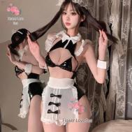 Flower Emotion Лакированный боди без промежности сексуальной горничной A693 One Size Ai Buyer
