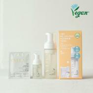 Специальный набор очищающих гелей/пенок для женщин Kaela Vegan Foam 150ml+30ml+3 tissues K dress beauty