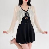 Женское нижнее белье с цветочным кружевом, нижнее белье Babydoll с V-образным вырезом, пижама с ремешком S Durable