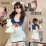Butterfly Muse Шелковое темно-синее белье с глубоким V-образным вырезом A713 One Size Ai Buyer