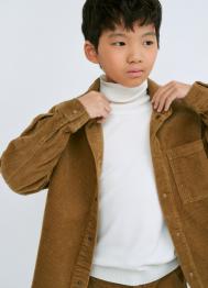 Рубашка из вельвета для мальчиков, Бежевый OSTIN