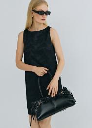 Платье мини из жаккарда, Черный OSTIN