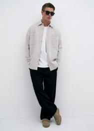 Куртка-рубашка из твила, Бежевый OSTIN