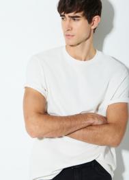 Футболка из гладкой ткани, Белый OSTIN