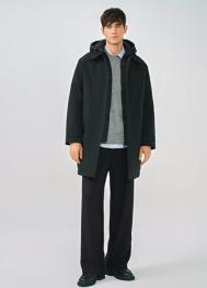 Утеплённая длинная куртка с подкладкой, Черный OSTIN