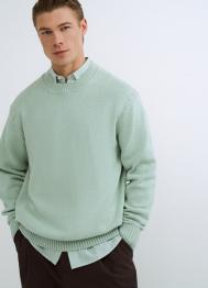 Вязаный джемпер из хлопка, Зеленый OSTIN