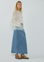 Джинсовая юбка макси с эффектом деграде, Синий OSTIN