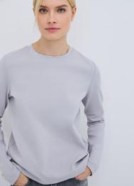 Лонгслив из плотного интерлока, Серый OSTIN