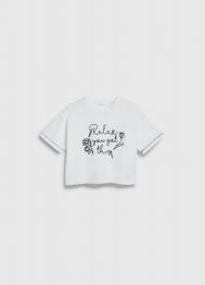 Свободная футболка для девочек, Белый OSTIN