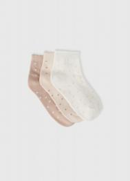 Носки для девочек, 3 пары, Бежевый OSTIN
