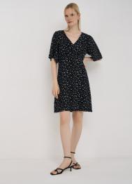 Мини-платье с принтом и рюшами, Черный OSTIN