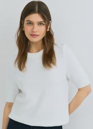 Джемпер с коротким рукавом, Белый OSTIN