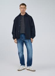 Зауженные джинсы из эластичной ткани, Синий OSTIN