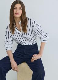 Блузка из сатина, Синий OSTIN