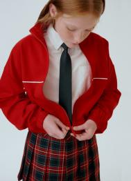 Толстовка с воротником-стойкой для девочек, Красный OSTIN