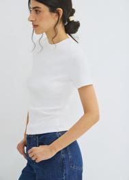 Футболка в рубчик, Белый OSTIN