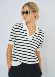 Джемпер с воротником-поло, Белый OSTIN