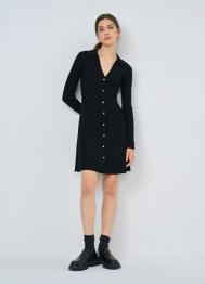 Вязаное платье мини, Черный OSTIN