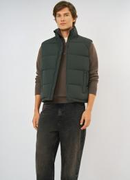 Стёганый утеплённый жилет с воротником-стойкой, Зеленый OSTIN