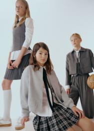 Бомбер для девочек, Серый OSTIN