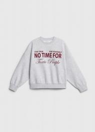 Свитшот с принтом для девочек, Серый OSTIN