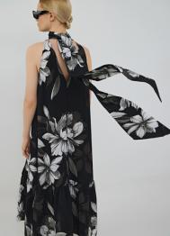 Платье А-силуэта с объёмным бантом, Черный OSTIN